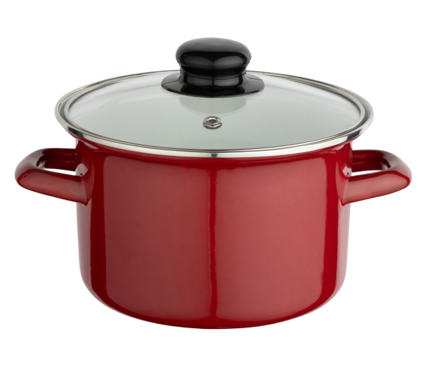 Altom Garnek emaliowany 18 cm 1,9 l pokrywka merlot indukcja - 1611125 - zdjęcie